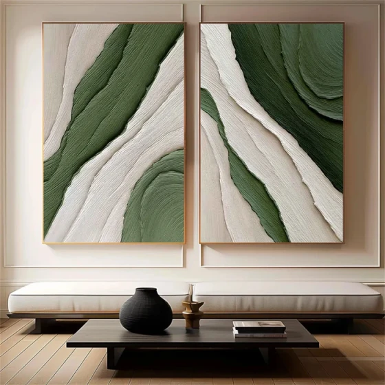 Blue & Green Abstract Set of 2